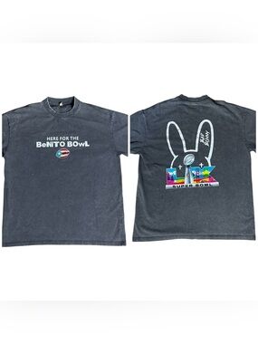 BeNito Bowl Bad Bunny Super Bowl Graphic T-Shirt Cotton Tee size Large